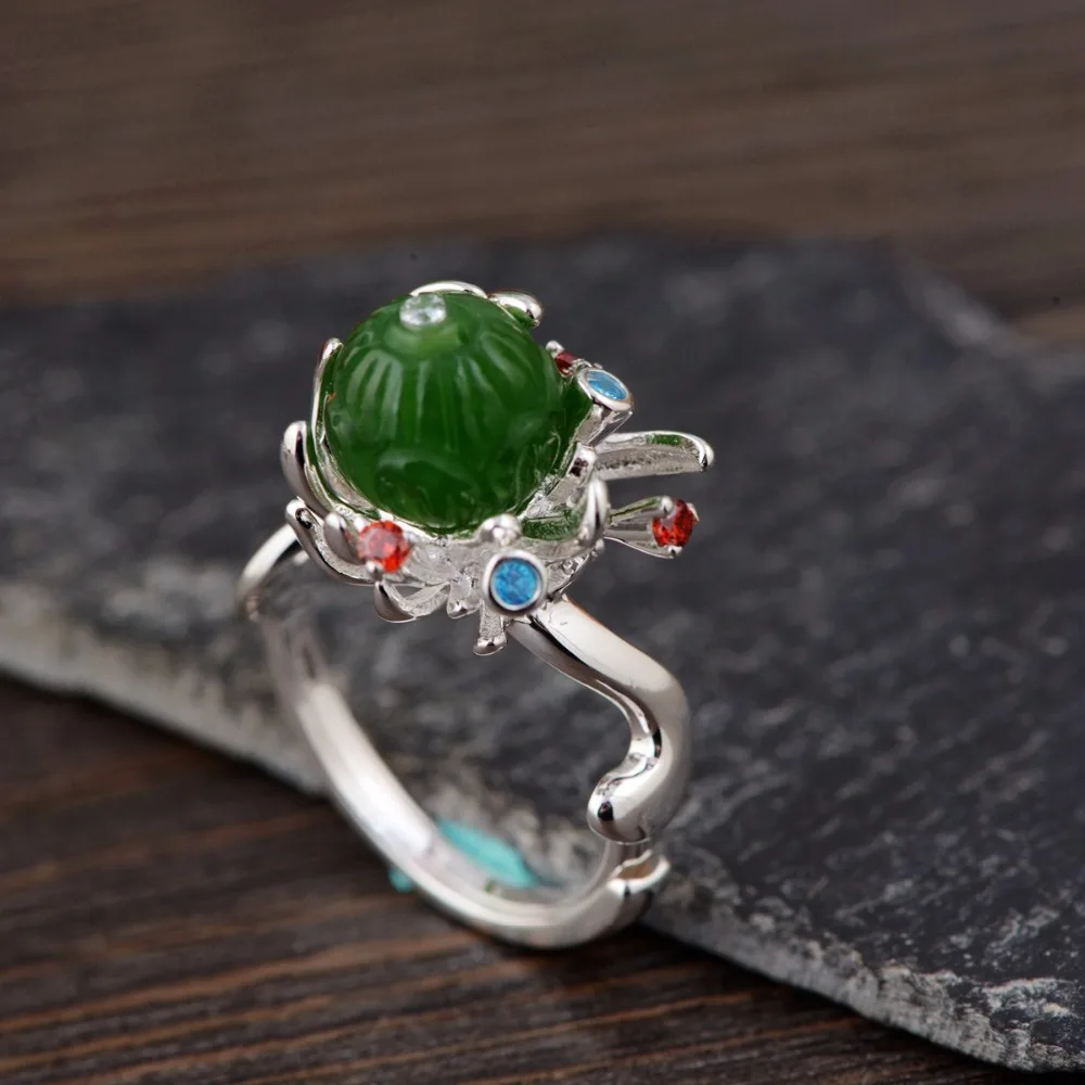 Женское кольцо из серебра S925 пробы с натуральным камнем | Украшения и аксессуары