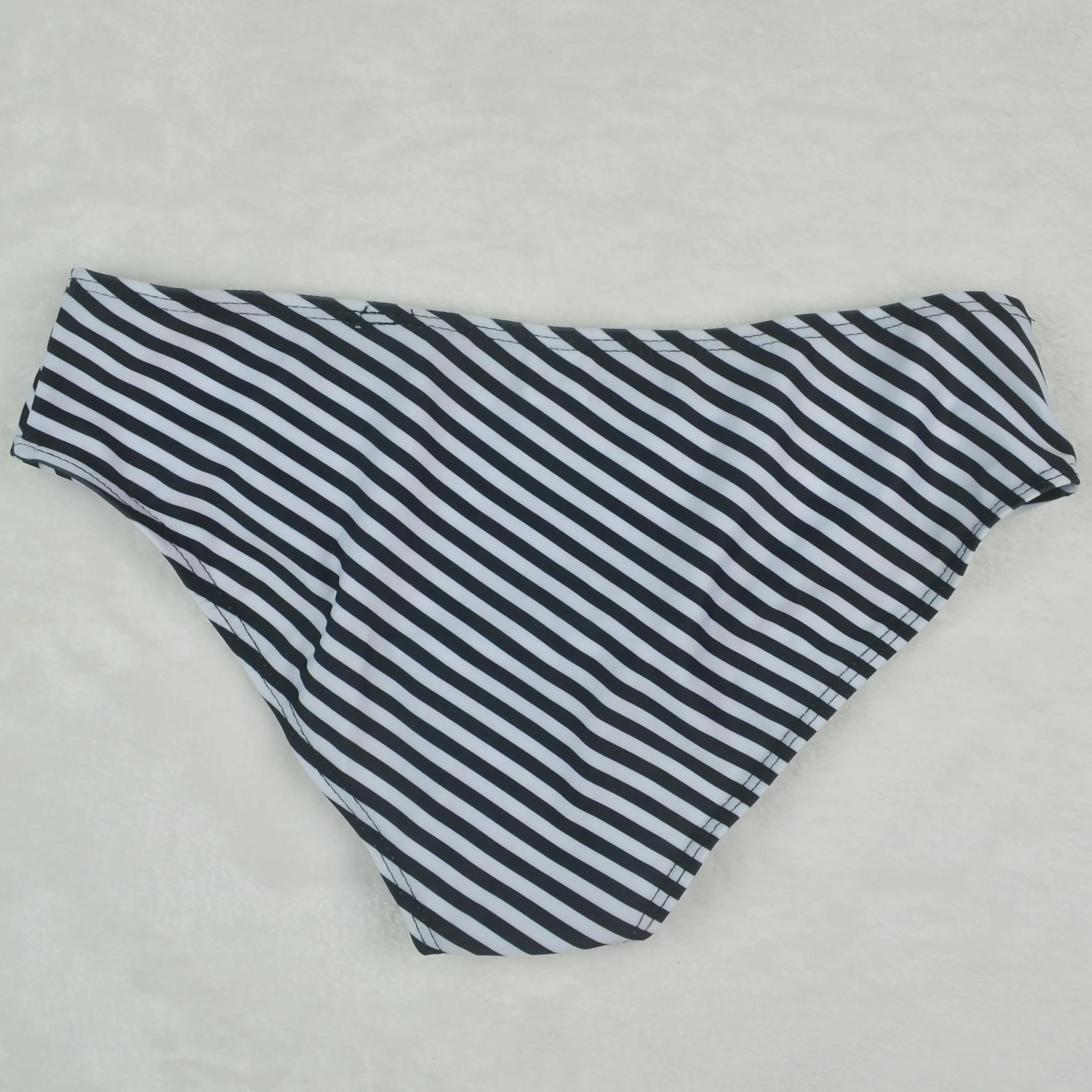 Hot Selling Sexy Women Striped Print Tube Top Split Swimsuit Bow Set Bikini High Waist Two Piece Swimwear |
