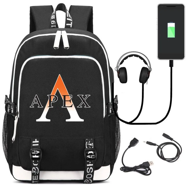 015 Игра Apex Легенды Рюкзак с usb-портом Студенческая школьная сумка подростковый рюкзак мультфильм сумка для ноутбука дорожные сумки подарок - Цвет: 015