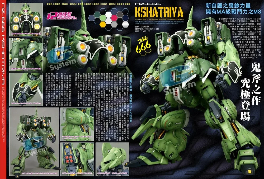 G-система Gundam Модель 1/72 NZ-666 Kshatriya(светодиодный светильник саблей в комплект не входит) Мобильный костюм комплект из смолы детские игрушки