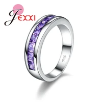 size 789 new brand fine purple crystal ring 925 sterling silver jewelry charm party wedding engagement rings