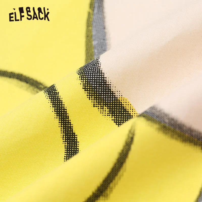 Женское платье с принтом ELF SACK черное повседневное лоскутное женское большого