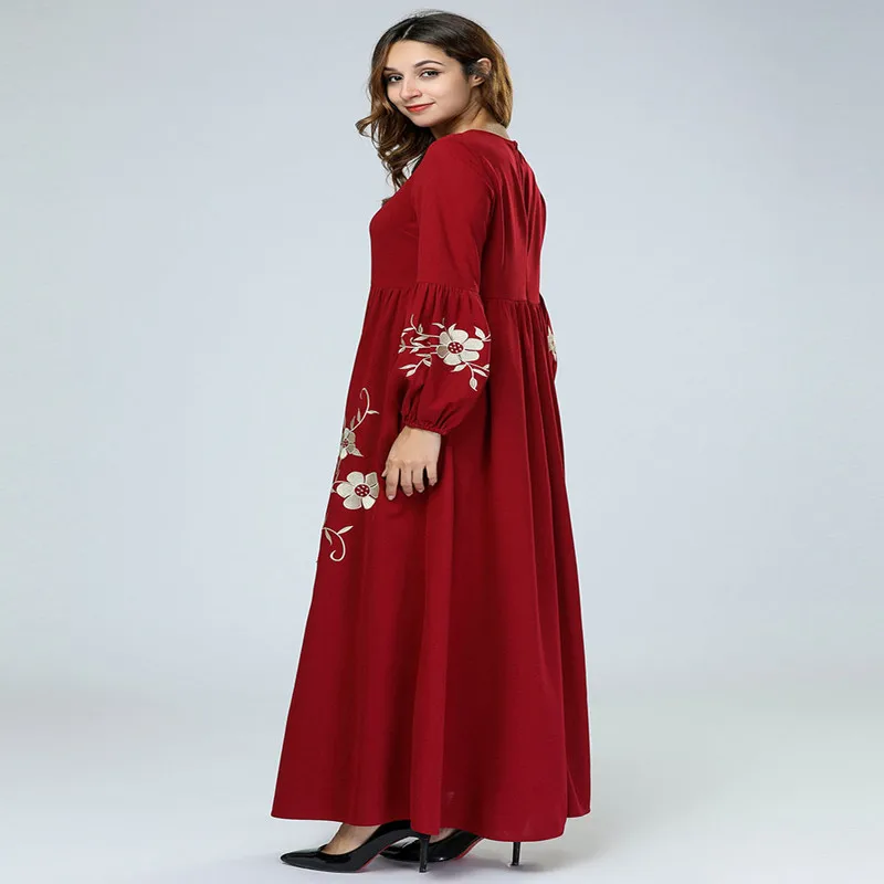 Женское кимоно с длинным рукавом Abaya повседневное платье макси в мусульманском