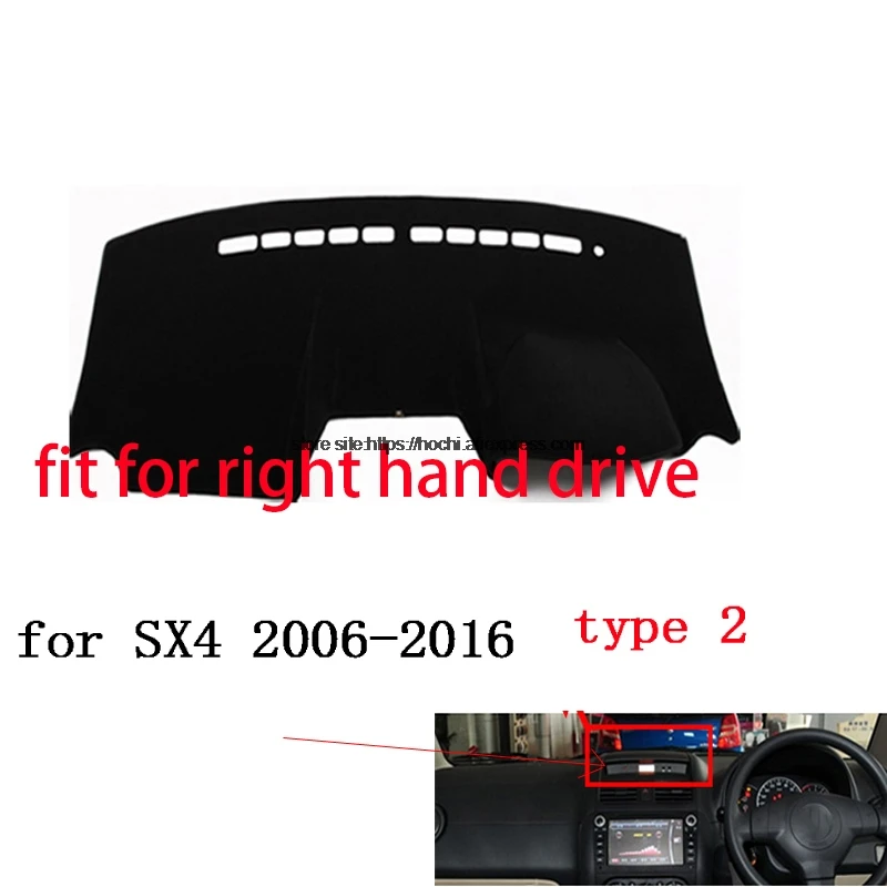 STPLRGECP двухслойный черный Коврик Для Сузуки SX4 2006 2016 Dashmat ковер приборной панели