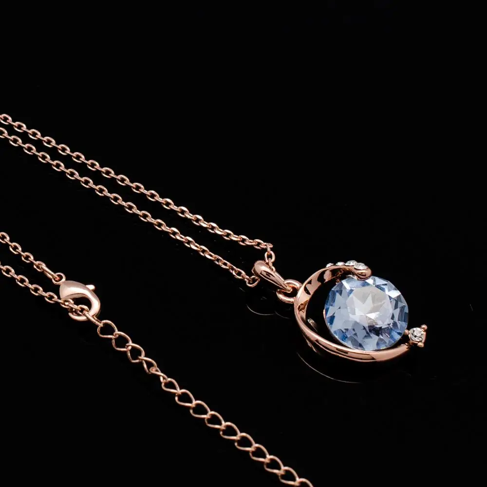 Wholesale Purple Austrian Rhinestone Zircon Charm Necklace Chain Plated Really Rhodium for Girl Kids Christmas Gift | Украшения и