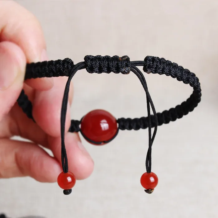 Прямая доставка обсидиан красный Агаты круглый Бусины ручной работы & браслет