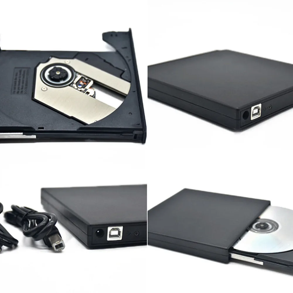 Белый черный внешний портативный DVD плеер аналогичный USB 2 для Windows 7 8 10|Оптические