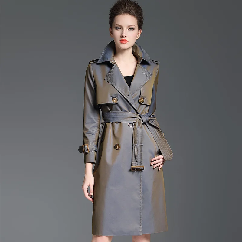 BURDULLY Luxury England Long Double Breasted Trench Coat Woman 2018 Autumn Winter Fashion High Quality abrigo mujer | Женская одежда