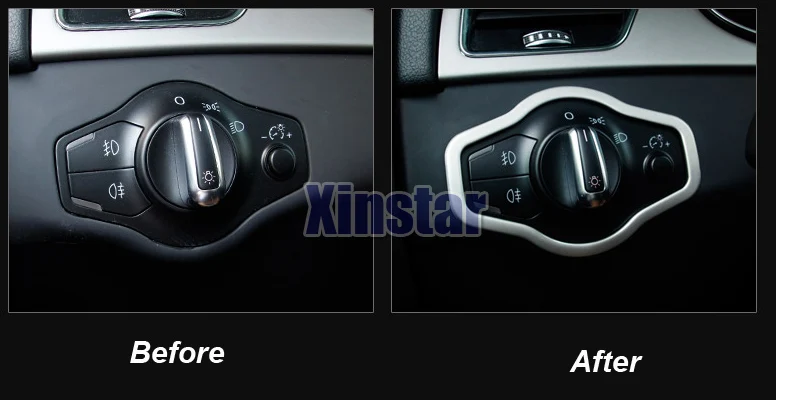 

Stainless steel SLINE Car headlight switch decoration sticker for Audi A4 A5 Q5
