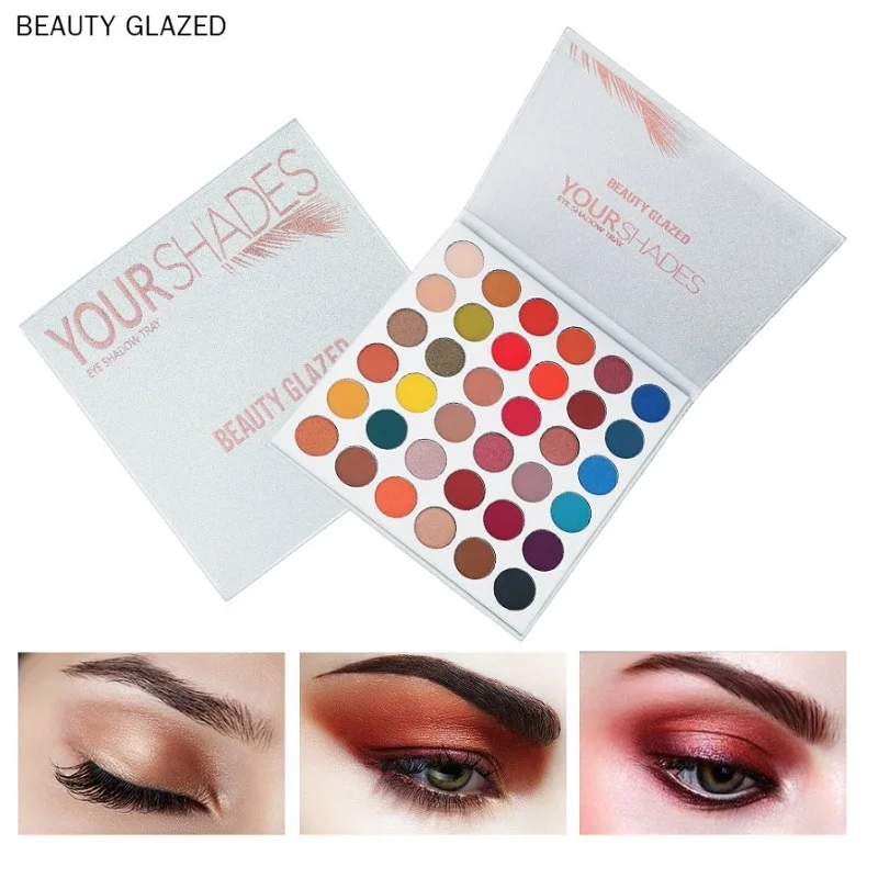 Красивые глазурованные 36 цветов Тени для век хайлайтер Shimmer Make up Пигмент Тени для век матовый блеск длительная Палитра Косметика