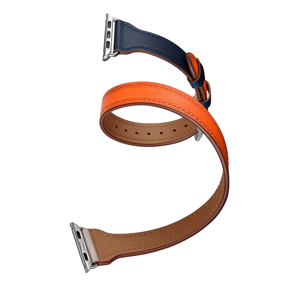 Ремешок для Apple Watch Band 4 5 44 мм 42 мм 40 мм 38 мм Iwatch band 5 4 3 2 1 натуральная кожа двойной тур Браслет аксессуары