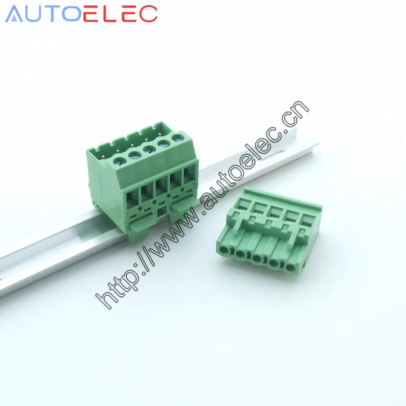 10 комплектов Pitch5.08mm 5P Винтовые вставные клеммные блоки разъем US15mm din-рейку вместо: MSTBVK 2,5/5-G-5.08-1788758