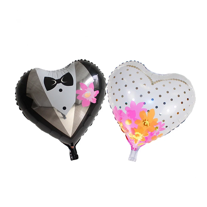 

50pcs/lots bride groom Foil balloons wedding valentine's day party supplies decorations balloon hot sale