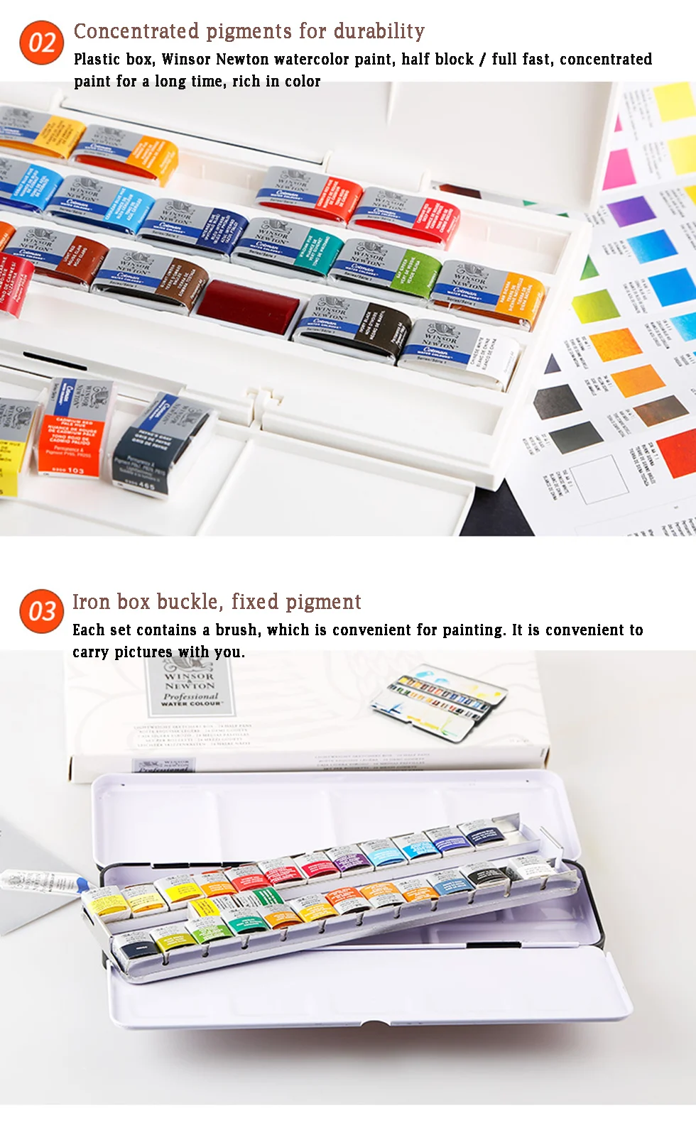 WINSOR& NEWTON твердый пигмент воды Цвет Краски 8/12/24/36/45 Цвет Cotman высокого уровня воды Цвет художественные рисовальные принадлежности полукювет мини