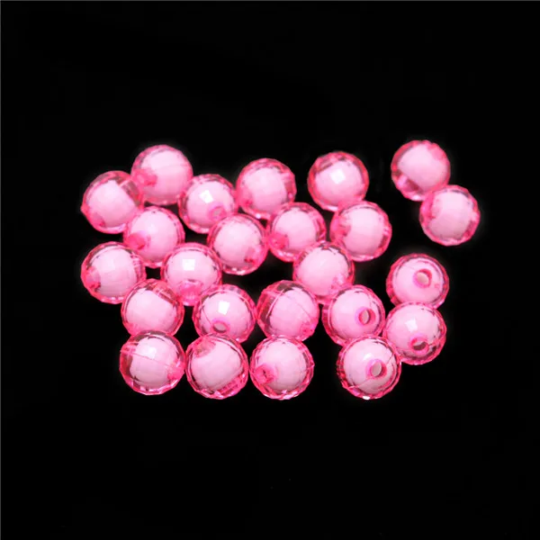 Pink 8 мм/10 мм/12 мм 30-100 шт./пакет мульти Цвет акриловое отверстие "Лабиринт" с мелкими бусинами для Spacer Граненый шар бусины для самостоятельного изготовления ювелирных изделий Ремесла - Цвет: Pink