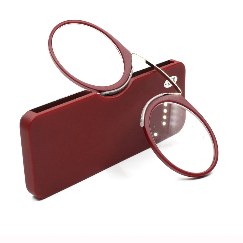 wine red Zilead, ультралегкие очки для чтения с зажимом для носа, для карт, SOS Pince Nez, оптические очки для дальнозоркости, для мужчин и женщин+ 1,0+ 1,5+ 2,0+ 2,5+ 3,5 - Цвет оправы: wine red