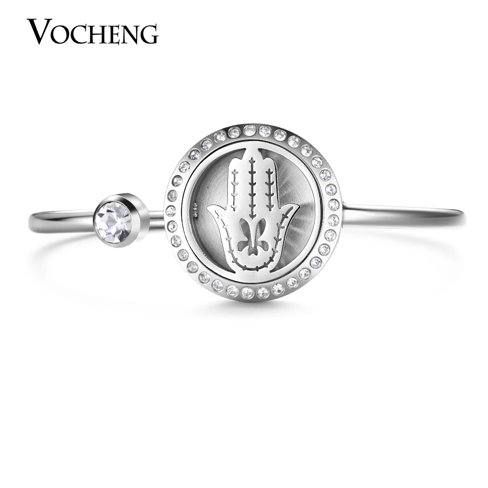 

10pcs/lot 25mm Essential Oil Perfume Diffuser Locket Stainless Steel Bangle Fit 18mm Felt Pads Crystal without Oil Pad VA-591*10