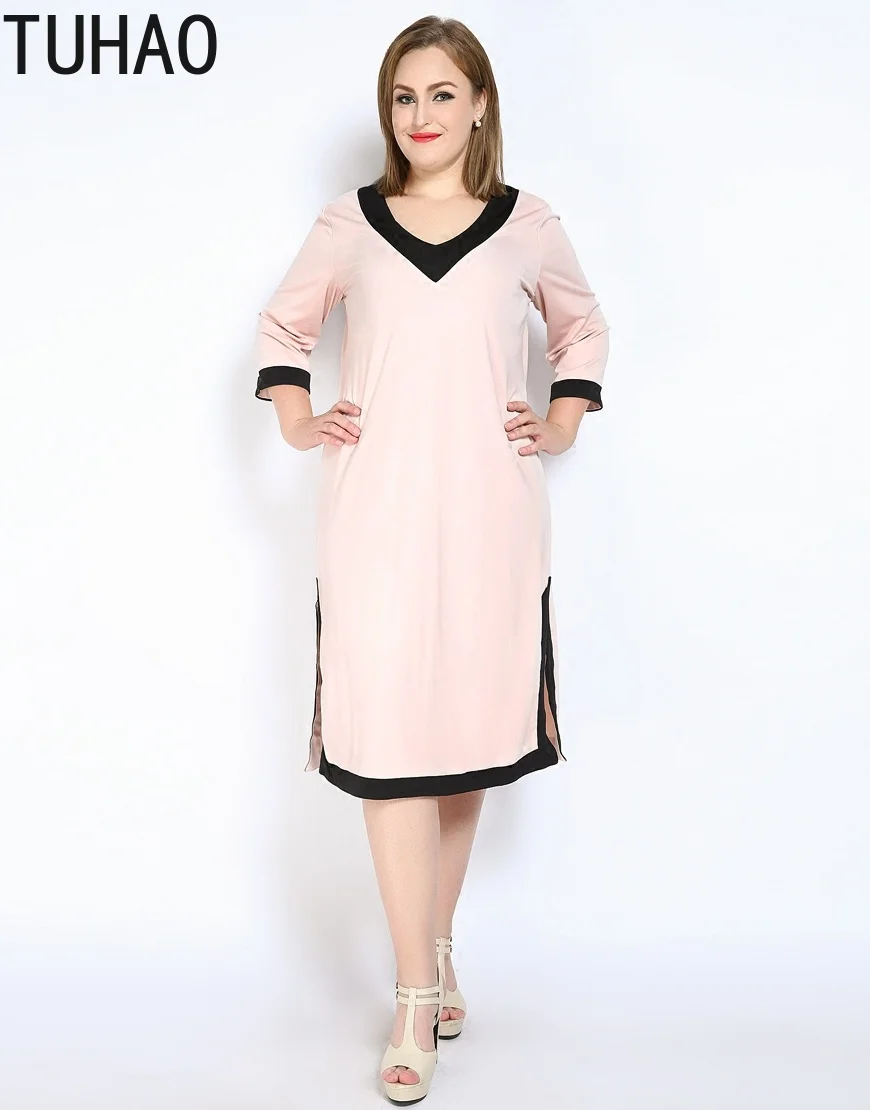 TUHAO, женское платье, большие размеры, 7XL, 6XL, 5XL, высокое качество, элегантное, офисное, женское платье, повседневное, OL, с разрезом, платья, весна-лето, вечерние, Vestidos RL