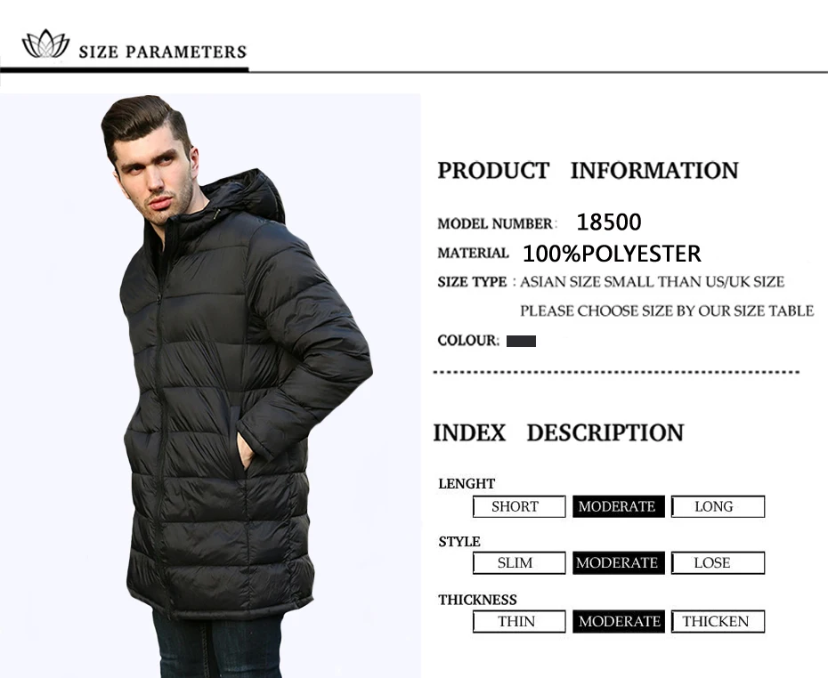 Holyrising Camperas Hombre Invierno легкая парка черные куртки и пальто на молнии Зимняя теплая удобная одежда с капюшоном 18500-5