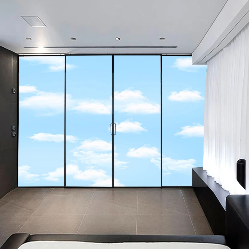 Customized semi-transparent glass film wardrobe sliding door sticker window paper transparent | Дом и сад