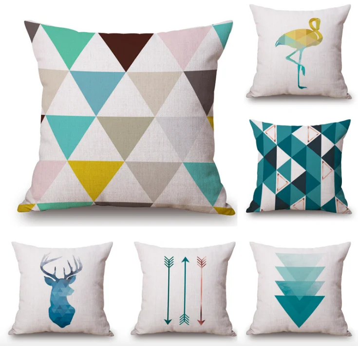 Pop скандинавские Геометрические Животные для путешествий наволочка тела льняная