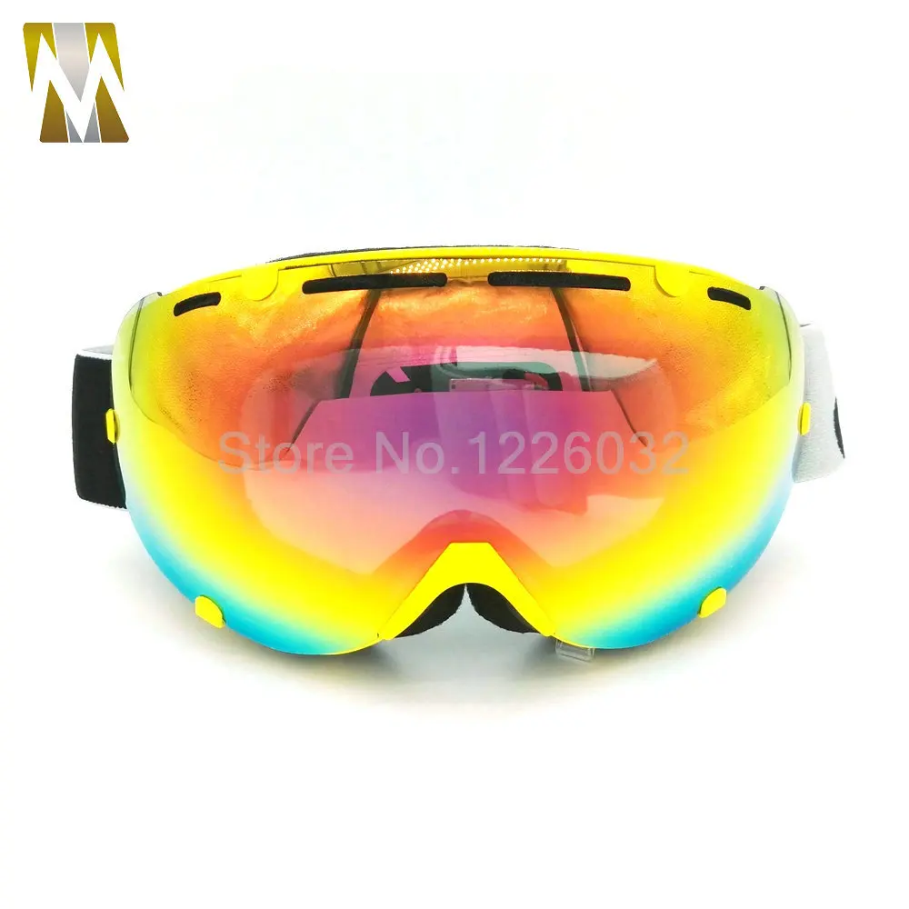 Yellow Frame Color Лыжные очки 5 цветов лыжные очки ветрозащитные очки antiparras motocross lunette de ski homme gafas сноуборд gafas - Цвет: Yellow Frame Color