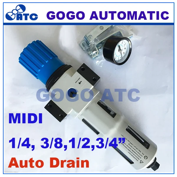 Высококачественный Пневматический воздушный фильтр регулятор давления 1/4 3/8 1/2 3/4