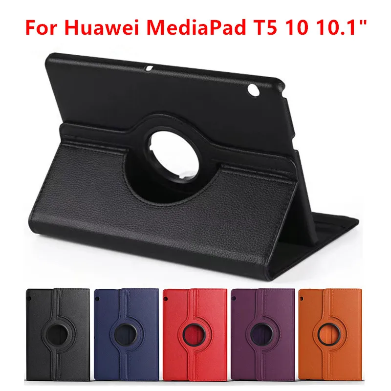 Вращающийся на 360 Градусов Кожаный флип чехол с подставкой для Huawei MediaPad T5 10 AGS2