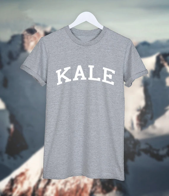 Зеленая футболка с забавным графическим рисунком KALE модная одежда женская