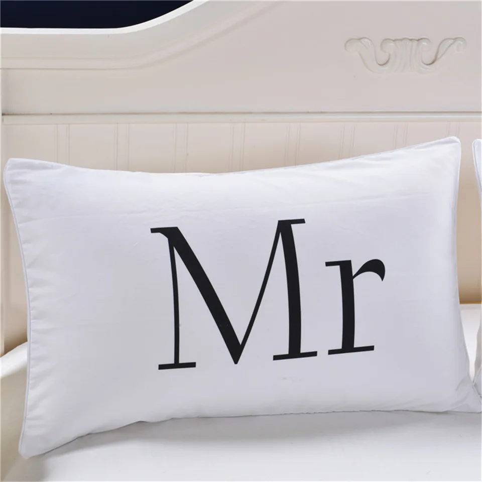 MR MRS декоративная белая подушка для пар чехол накидка на подушку подарок