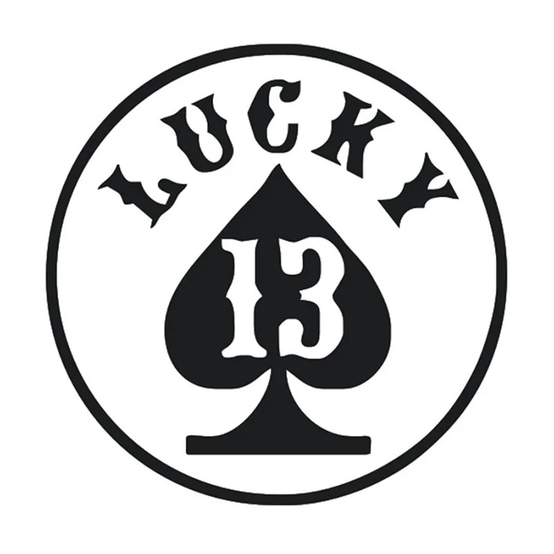 

New styling funny lucky 13 window Sticker Motorcycle Auto Waterproof Reflective Decal For 12x12cm