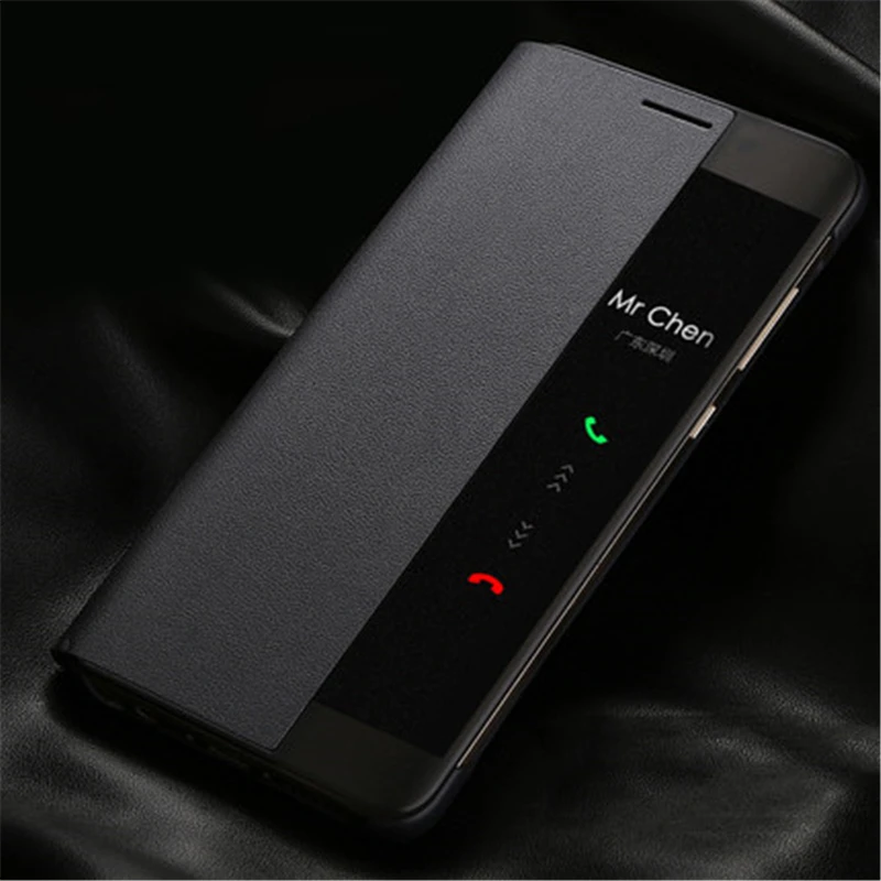 Ультратонкий кожаный чехол книжка с окошком для Huawei Mate 9 Pro|Бамперы| |