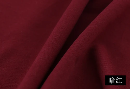 Dark red 40S хлопок стрейч трикотажная махровая ткань летний свитер футболка толстовка ткань - Цвет: Dark red