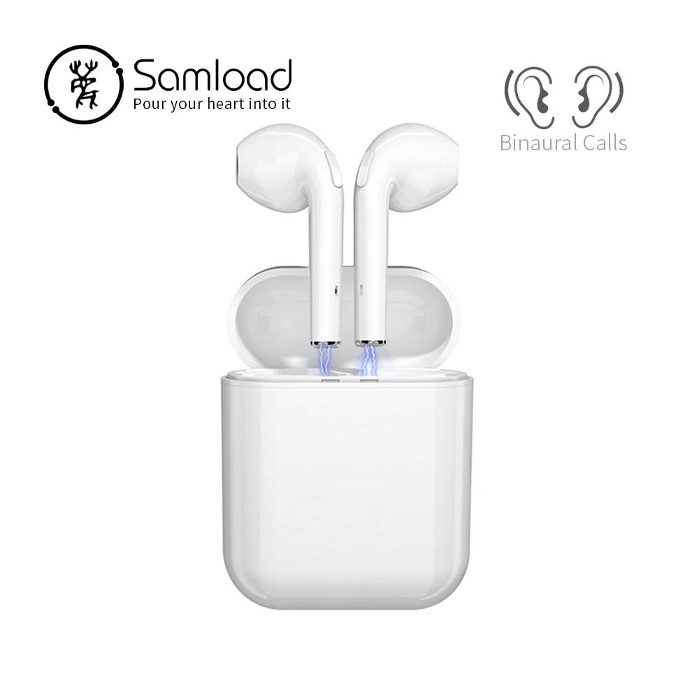 Samload, Bluetooth 5,0, наушники, бинауральные звонки, беспроводные наушники, стерео музыка, наушники, 1500 мАч, Дополнительный внешний аккумулятор для гарнитуры, смартфона - Цвет: F10PV-White