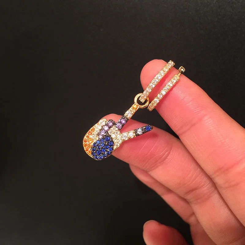 Finger AAA модные асимметричные серьги-кольца, двойное использование, серебряная пряжка с заклепками, ювелирные изделия, CZ Кристаллы, амулеты, динозавр, медведь, серьги для женщин - Окраска металла: Finger