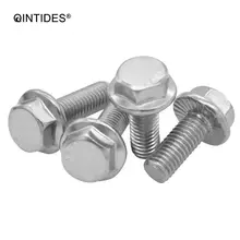Qinstindes M5 M6 M8 M10 M12 большой фланец с шестигранной головкой болты из нержавеющей стали Серия шестигранной Головкой Фланец Болт зуб с шестигранным винтом
