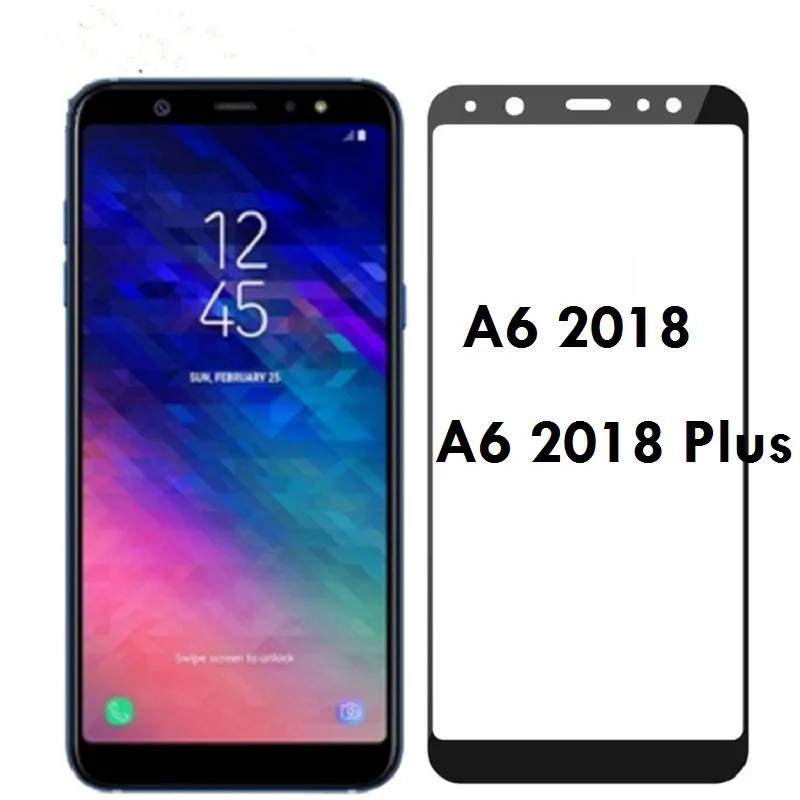 Защитное стекло с полным покрытием для Samsung Galaxy A6 2018 Plus закаленное A8 3D Защитная