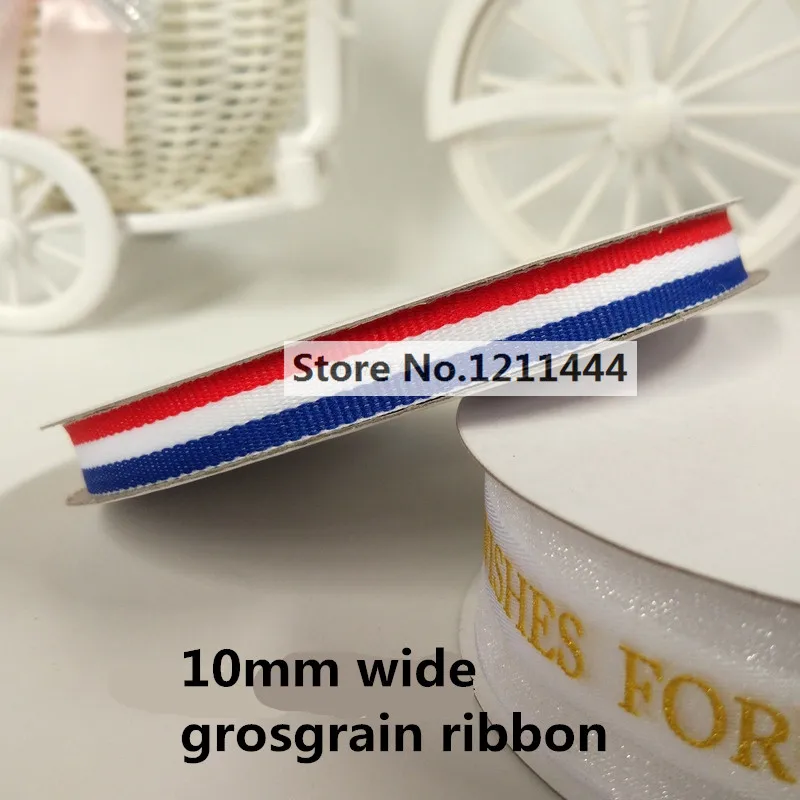 25 ярдов/рулон синий белый красный Французский цветок из корсажной ленты букет