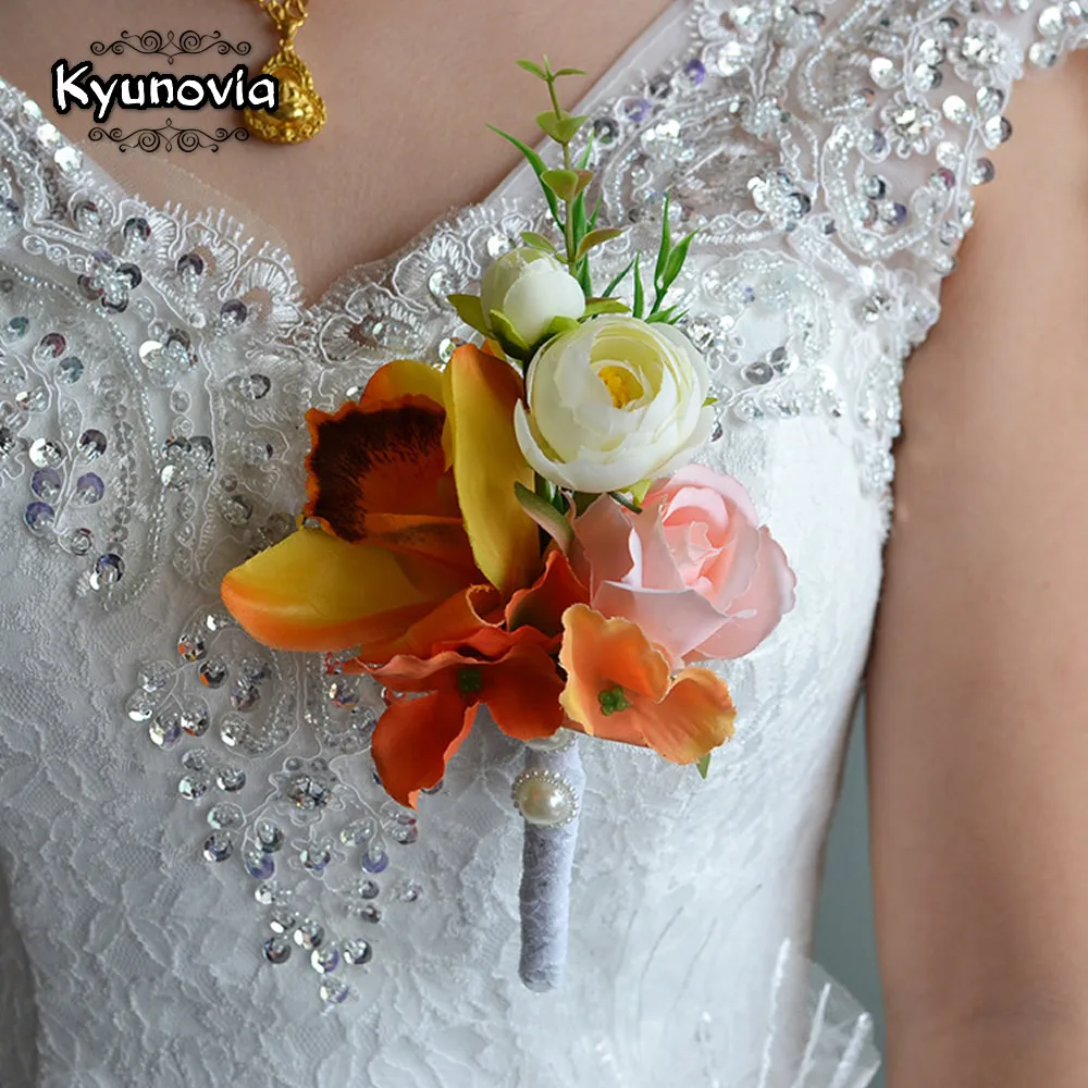 Kyunovia Свадебный Выпускной браслет на запястье невеста цветок жених Подружка