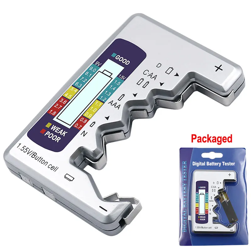 Test meter package Цифровой тестер батареи тестер емкости батареи для C D 9V AA AAA 1,5 V литиевая батарея источник питания измерительный прибор - Цвет: Test meter package