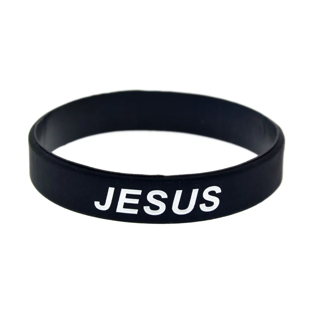 

OBH 50PCS Jesus Cross Fair and Love Silicone Rubber Wristband for Religion Faith