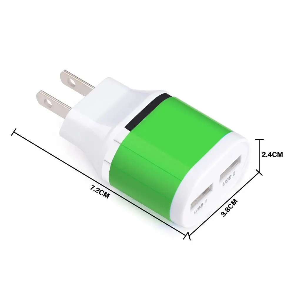 Сетевое зарядное устройство с двумя usb портами 5 в 2 1 А адаптер европейской вилкой