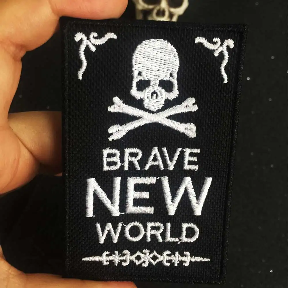 Заплата вышивки с черепом The вышитые нашивки значки военный тактический рюкзак