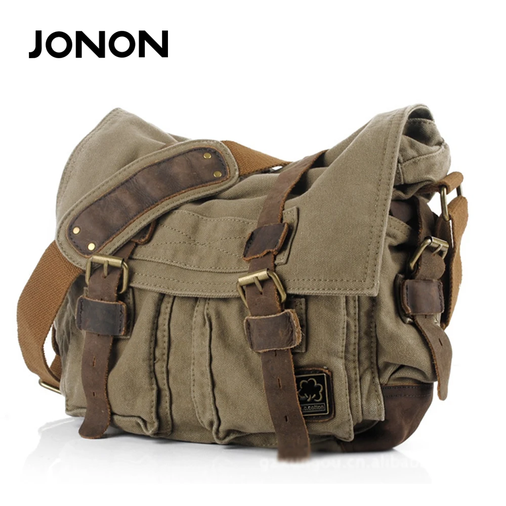 JONON Новое поступление мужские холщовые сумки винтажный портфель мессенджеры