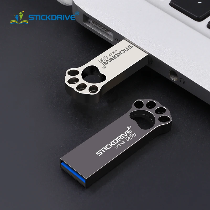 Модный флеш-накопитель usb 3,0-накопитель с когтями кошки 128 Гб 64 ГБ флеш-накопитель 32 ГБ 16 ГБ 8 ГБ металлический флеш-накопитель memoria usb