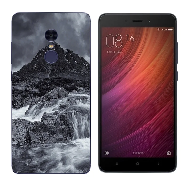 for Xiaomi Redmi Note 4 Case Soft TPU Back Cases 5.5&quot Silicone Cover Triangle Printing Bag |