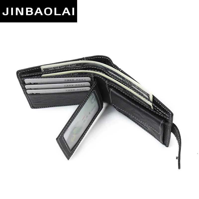 Кошелек JINBAOLAI из натуральной кожи мужские кошельки кошелек держатель для денег и