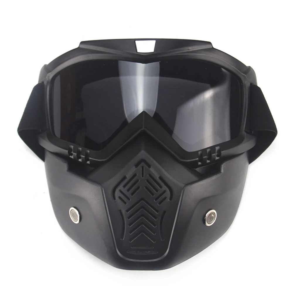 Mask Smoke Lens Мотоциклетный шлем кожаный винтажный кафе, Рейсер, чоппер Ретро крушение мотоциклетный шлем козырек для мотоцикла Мото шлем для мотоцикла - Цвет: Mask Smoke Lens