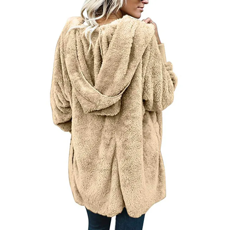 TEMOFON Fleece Sweater Women Cardigan Female Cotton Warm Long Veste Femme Kimono Hooded Fashion Coats ELD1166 |