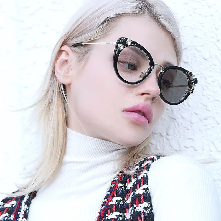 Алмаз близорукость фотохромные солнцезащитные очки готовой Для женщин оправа